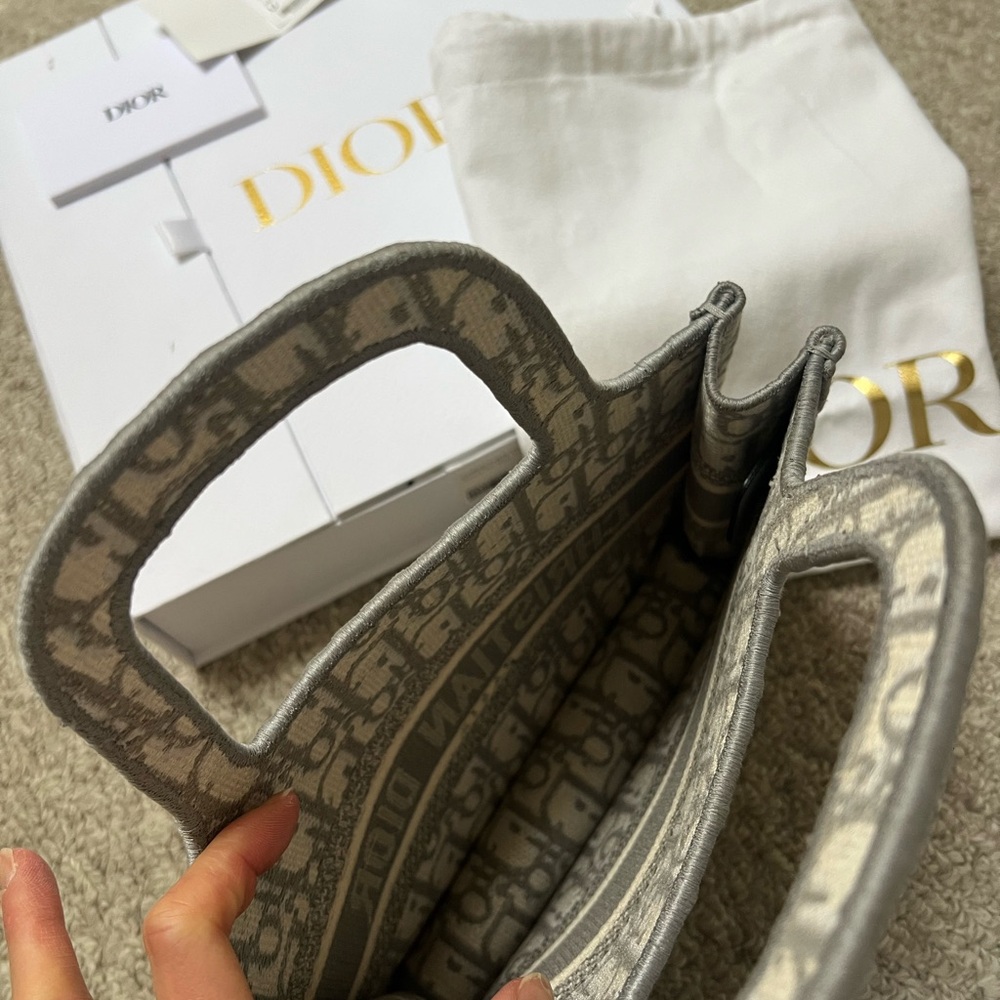 Dior Gray Mini Book Tote - Picture 9 of 13